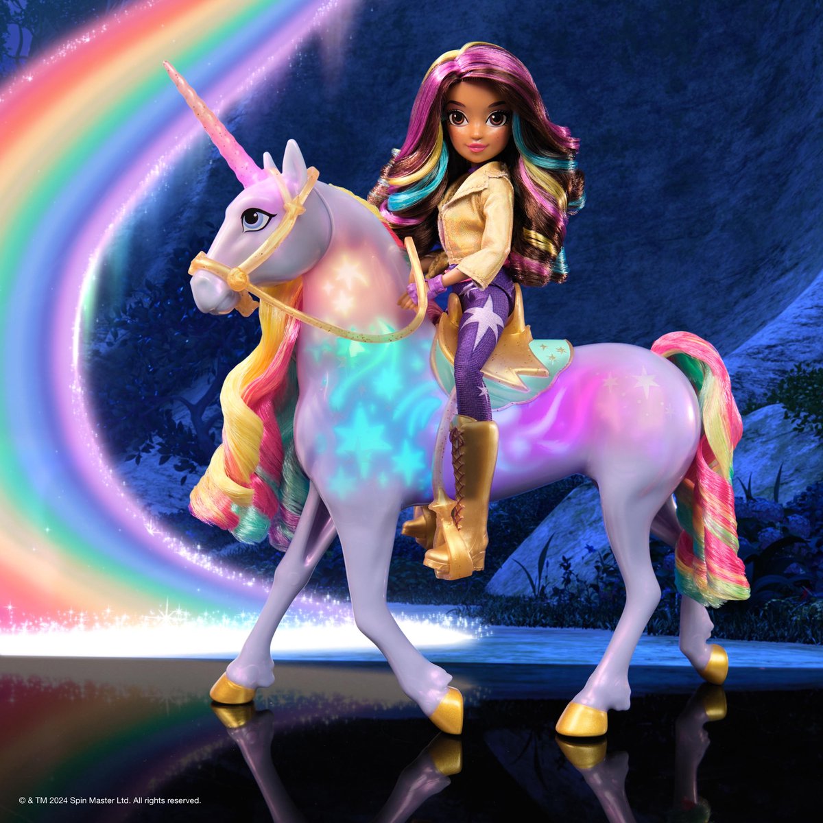 Unicorn Academy - Sophia & Regenboog Lichtmagie Wildstar - Modepop met Interactieve Eenhoorn met licht geluid en muziek — afbeelding 7