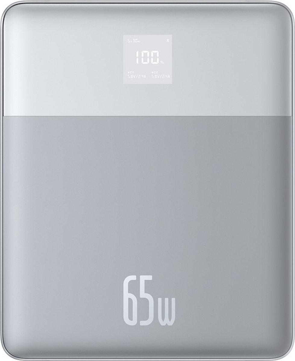 Baseus powerbank - 12.000 MAH 65W - silver - zilver - geschikt voor laptop