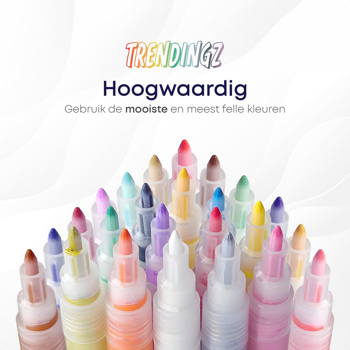 TrenDingz® Premium Acryl Verf Stiften - 24 Stuks Kleuren - Happy Stones Stenen Schilderen - 0,7 mm tip - Acrylverf Tekenset Acrylstiften - Kinderen & Volwassenen — afbeelding 3