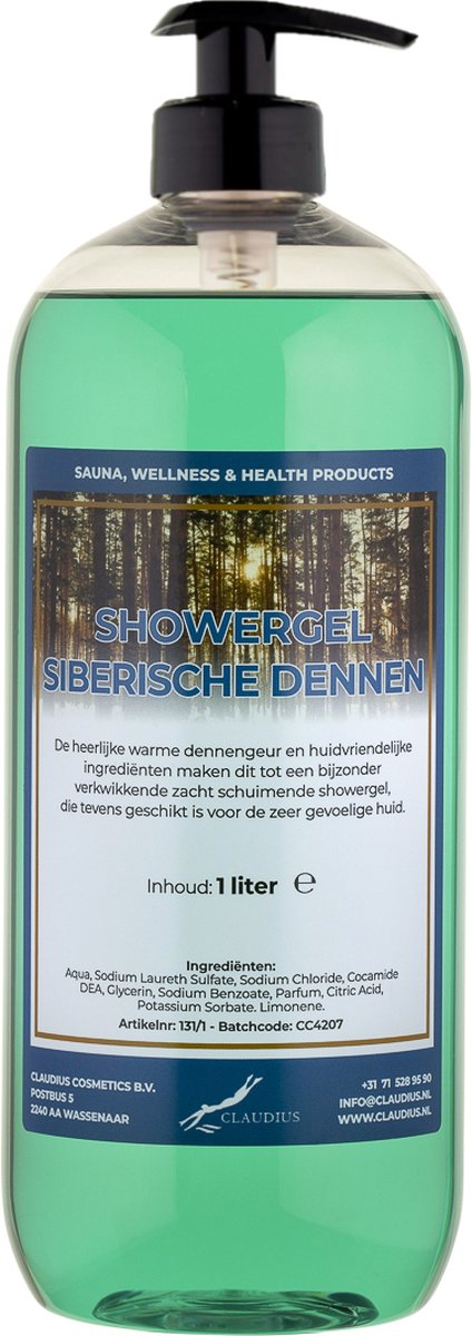 Goedkoopste Douchegel Siberische Dennen 1 liter - met gratis pomp - Showergel
