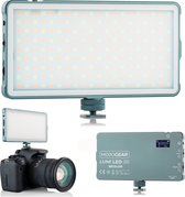 MOJOGEAR Lumi Bicolor LED-lamp Medium - 12 Watt - Stevig metaal - 4.000 mAh batterij - Wit/geel licht - Krachtige lamp voor camera / studio / video - Grijs