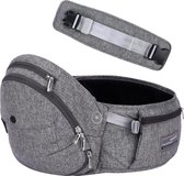 Bol.com Draagzak Hip Seat 0-36 maanden Lichtgewicht 3-in-1 draagzak voor pasgeborenen tot peuter HipSeat (Fold-serie lichtgrijs)... aanbieding