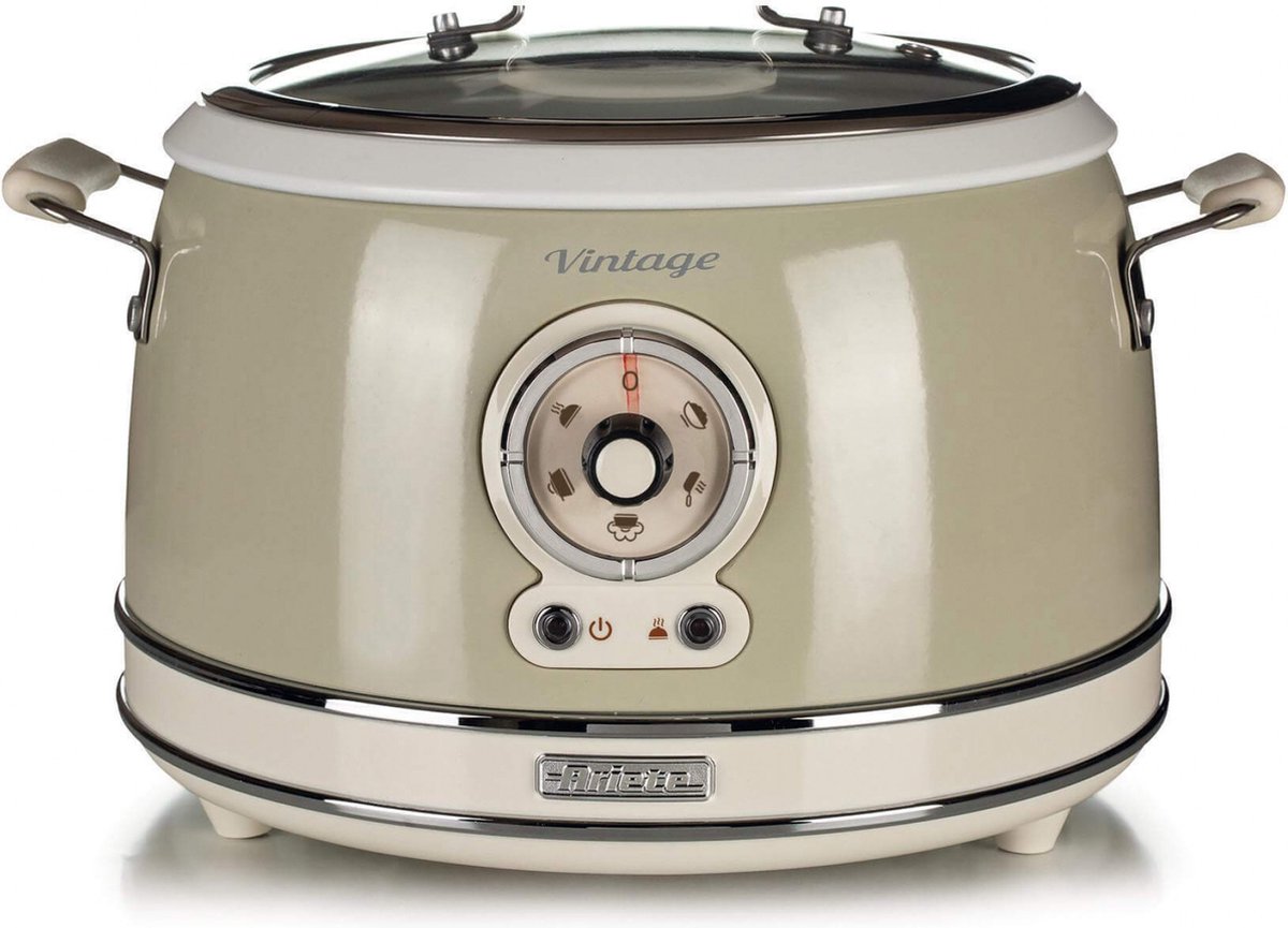Ariete 2904/03 - Vintage Slowcooker - XL Rijstkoker - 3.5 Liter inhoud - 700 Watt - warmhoudfunctie - Beige – foto 6