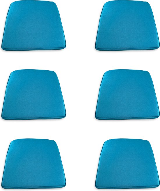 Madison - 6 pièces - coussin de siège universel - 48x50cm - coussins de chaise de jardin - Panama Aqua - coussin de remplacement - osier
