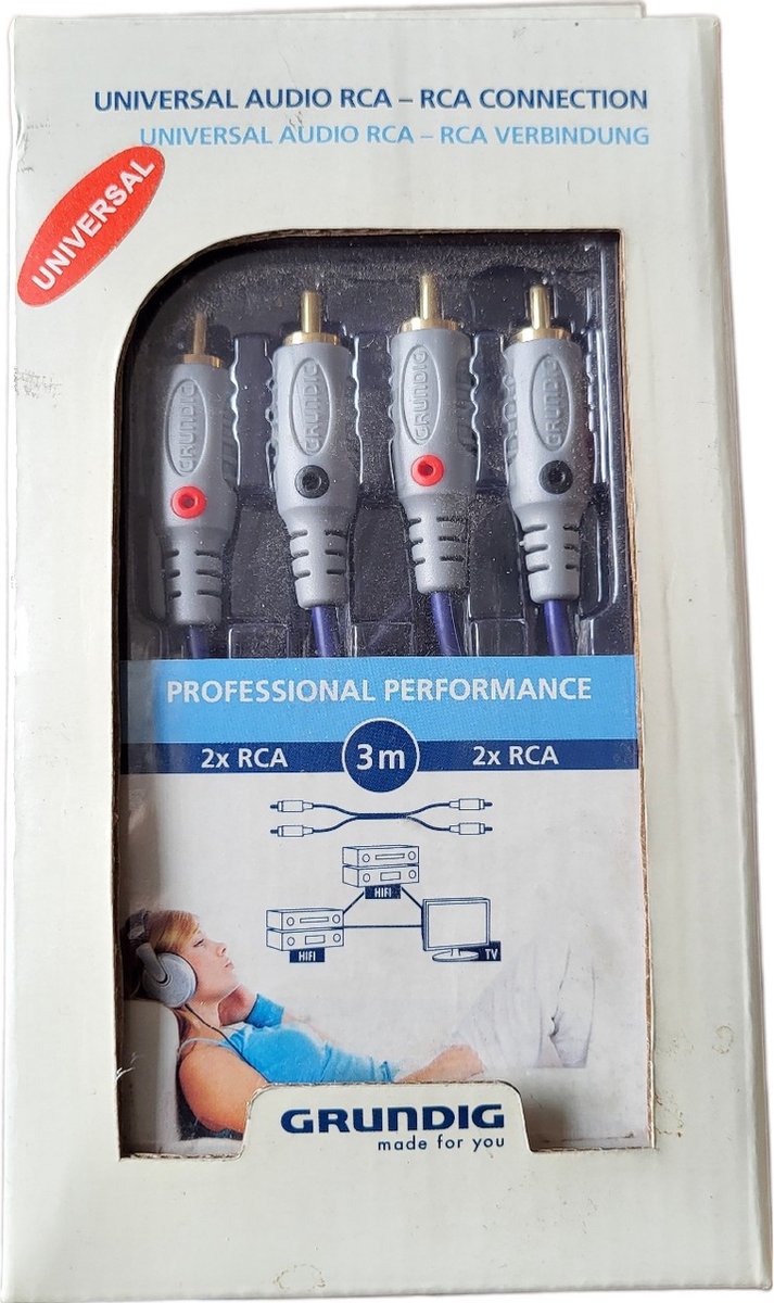 grundig - 2x RCA naar 2x RCA - 3 meter