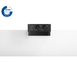 Powerdock Filex Desk Up - Stekkerdoos - Zwart - 2x Stroom