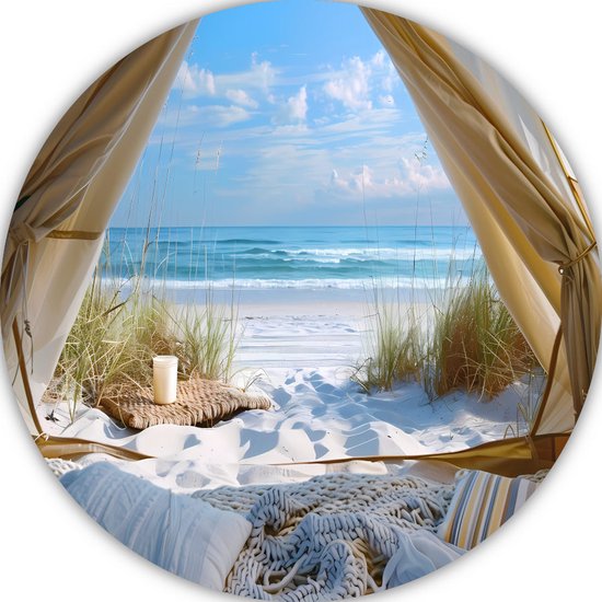 Cercles muraux plage - Tableau nature rond - Tableau rond Ciel - Décoration murale chambre enfant - Cercle mural - Décoration chambre cercle mural aluminium 40x40 cm