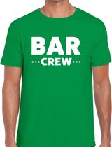 Bar crew / personeel tekst t-shirt groen heren XL