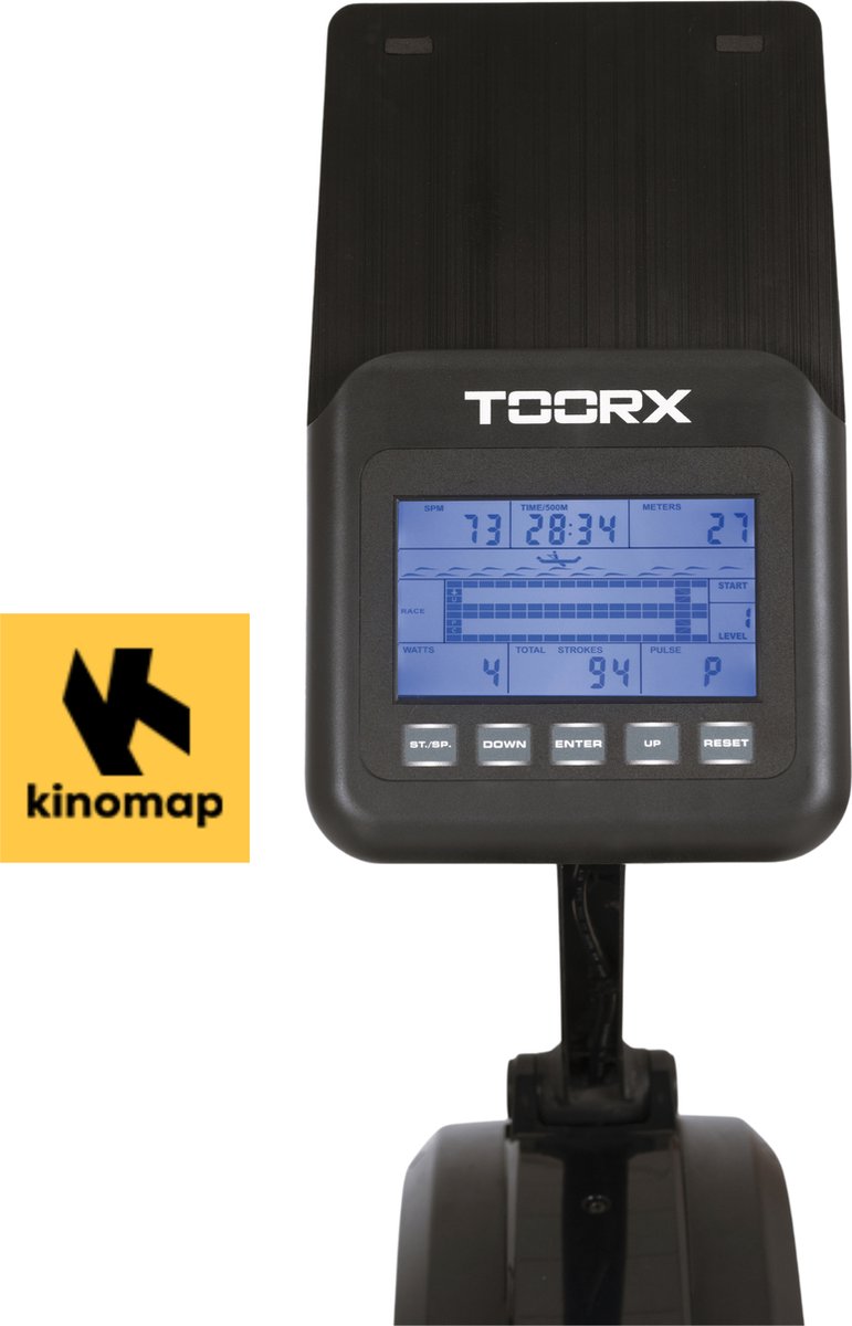 Afbeelding 3 van Toorx Fitness RWX-300 Roeitrainer - met Kinomap - Hartslagfunctie - Inklapbaar - Roeitrainers - Zwart
