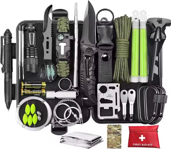 Survival Kit 40 en 1 Kits de survie d'urgence en plein air + Hache
