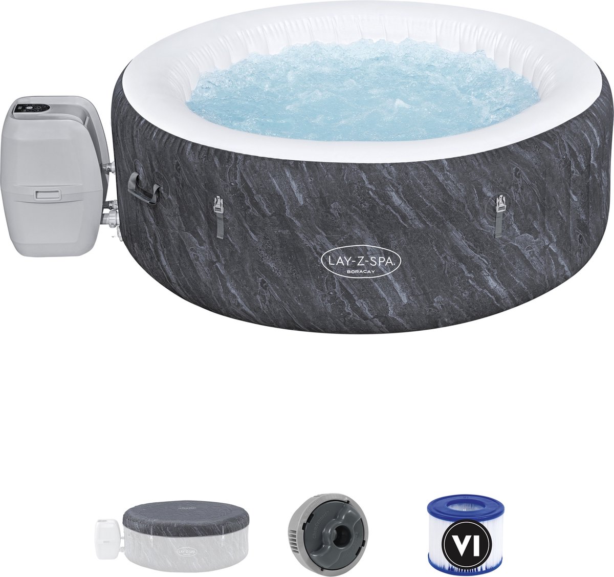 Lay-Z-Spa Boracay Smart Signature AirJet Inflatable Hot Tub - 2 to 4 people