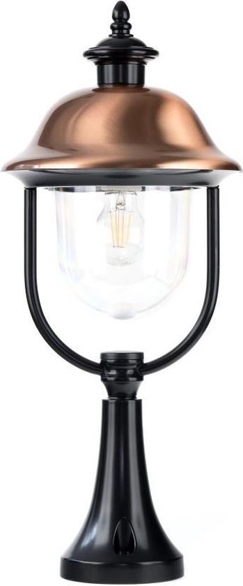 Buitenlamp sokkel 54 cm 230v - Verona-II - Zwart/koper | bol.com
