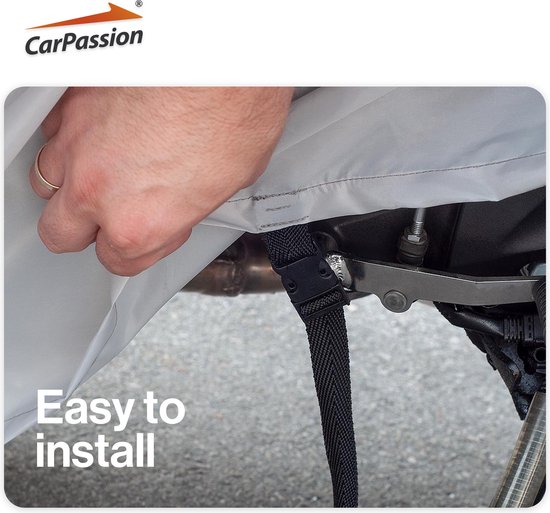 CarPassion Housse de protection pour moto - Imperméable et résistante au gel - Taille S - Grijs - 205 x 90 x 120 cm