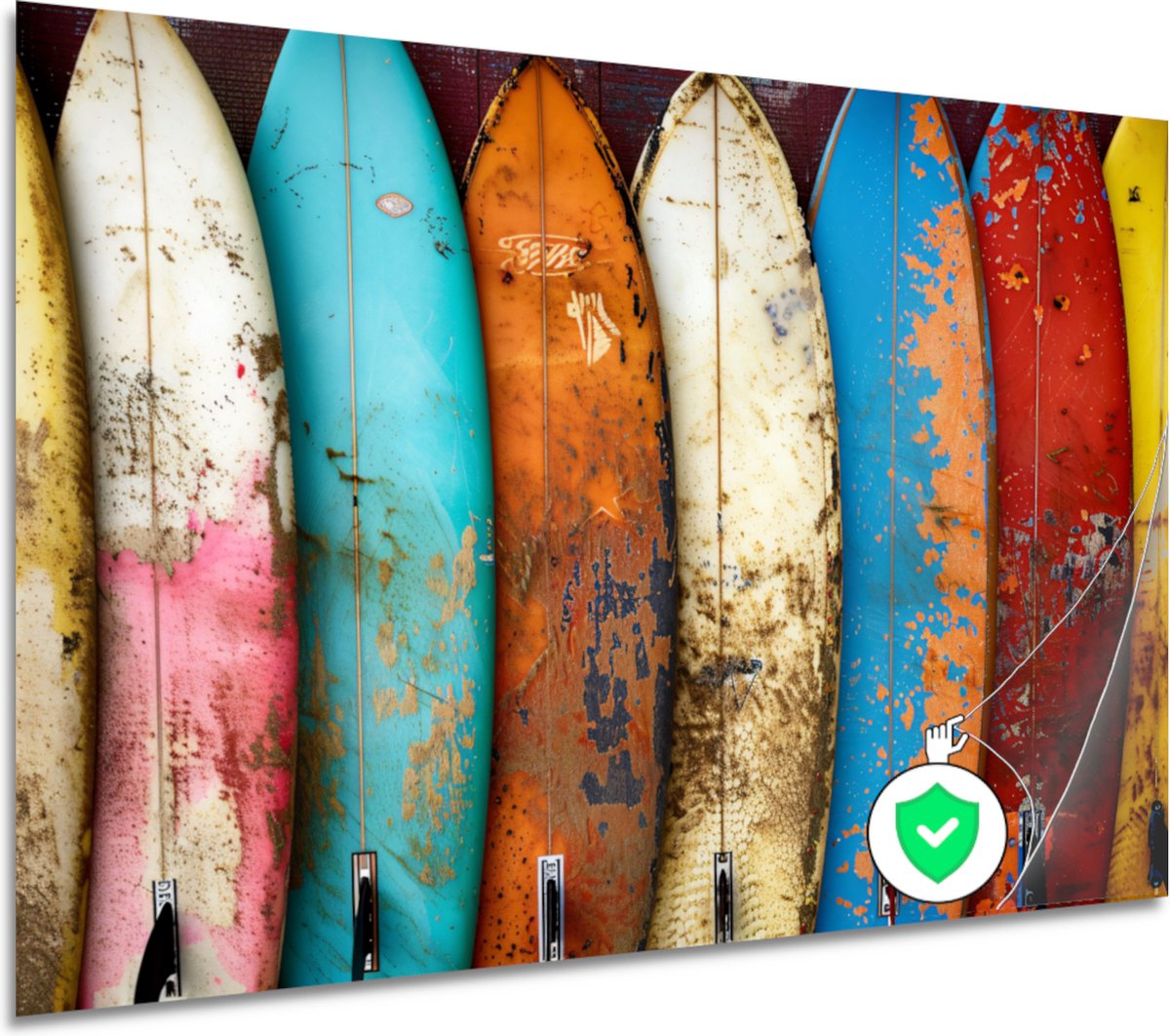Surfboards poster - Sport posters - Posters Muur - Wanddecoratie klassiek - Posters woonkamer - Decoratie muur poster 75x50 cm
