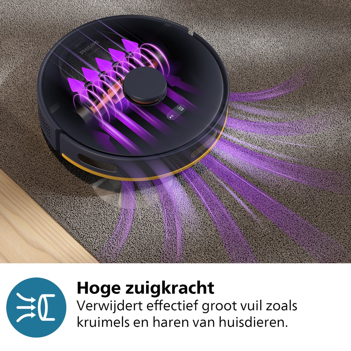 Afbeelding 3 van Philips HomeRun 2000 Series XU2100/10 - Robotstofzuiger met dweilfunctie - Automatisch Leegstation - Marineblauw
