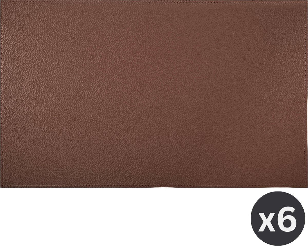 ZICZAC - Placemat TRUDO - SET/6 - Lederlook - 33x45 cm - Rechthoek, bruin