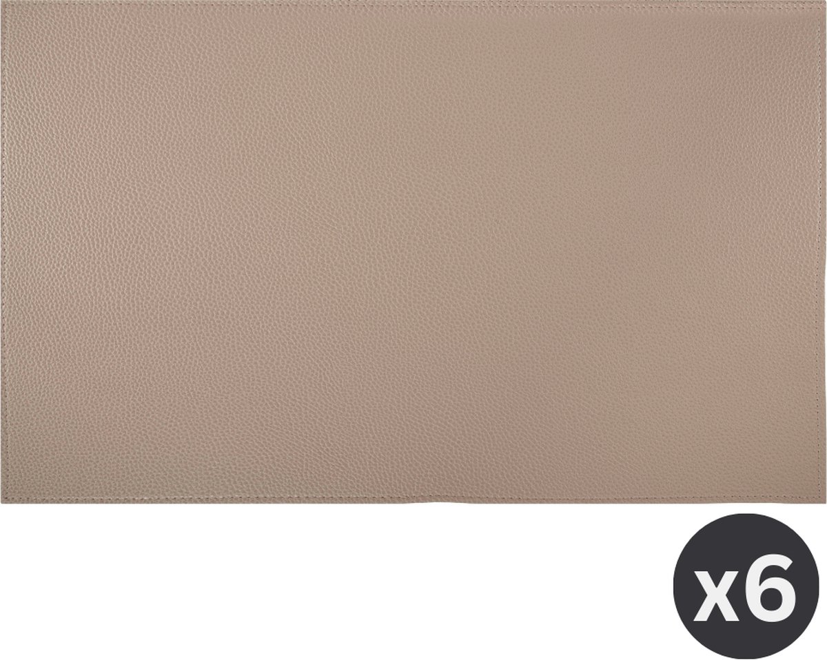 ZICZAC - Placemat TRUDO - SET/6 - Lederlook - 33x45 cm - Rechthoek, zand