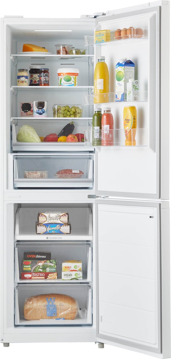 Inventum KV1850W No Frost energiezuinige koel-vriescombinatie - 185 cm hoog - 338 liter - Zeer stil: 35 dB - Superkoelen - Supervriezen - Energielabel C - Vrijstaand - Wit — afbeelding 3