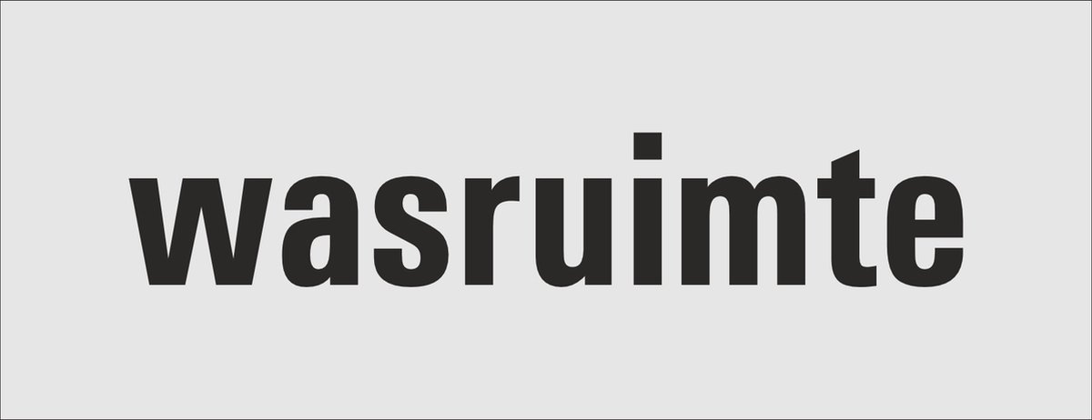 wasruimte deurbordje - deur - tekstbordje - zelfklevend - geanodiseerd aluminium - 130 x 50 mm. - dikte 0,5 mm. - 5 jaar garantie!
