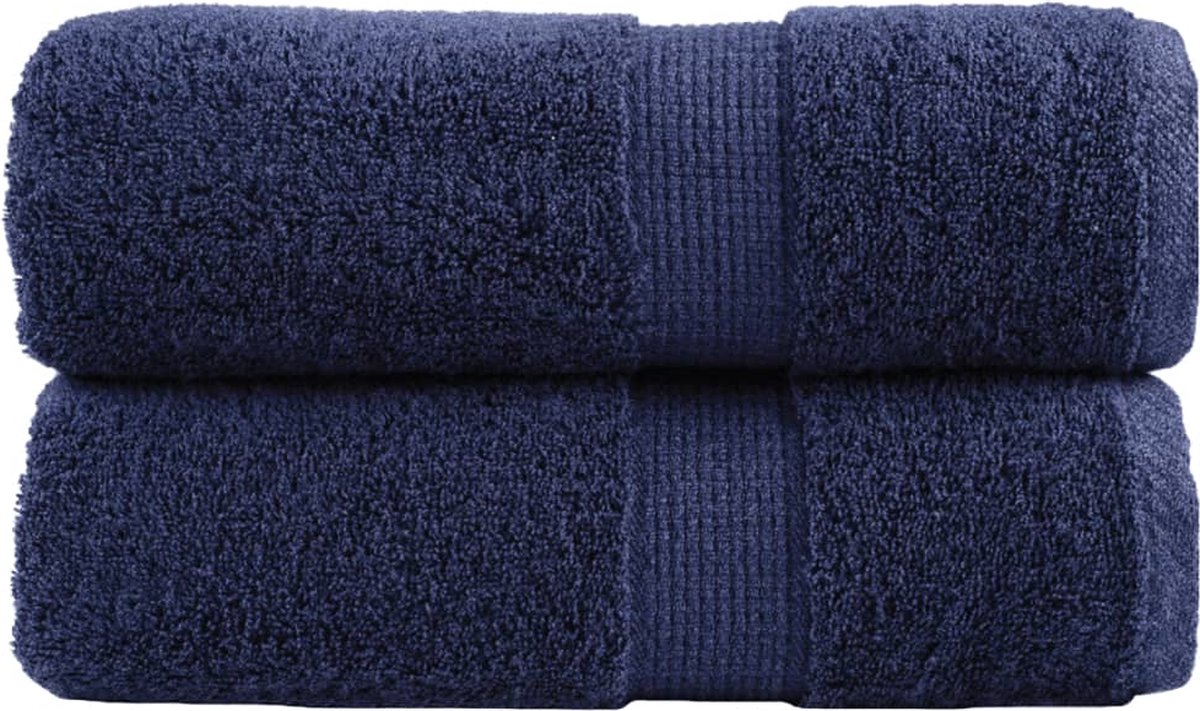 vidaXL - Premium - washandjes - SOLUND - 2 - stuks - marineblauw - 30x30 - cm - 600 - g/m²
