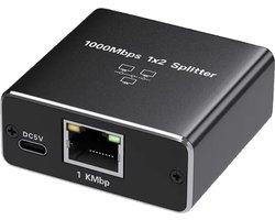 Ethernet Adapter - Netwerk Splitter - 1000Mbps - Zwart