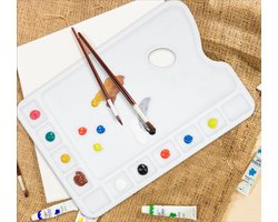 *** Schilderspalet - Plastic verfpalet - mengpalet - groot - 11 vakjes - Verven Schilderij Doek - van Heble® ***