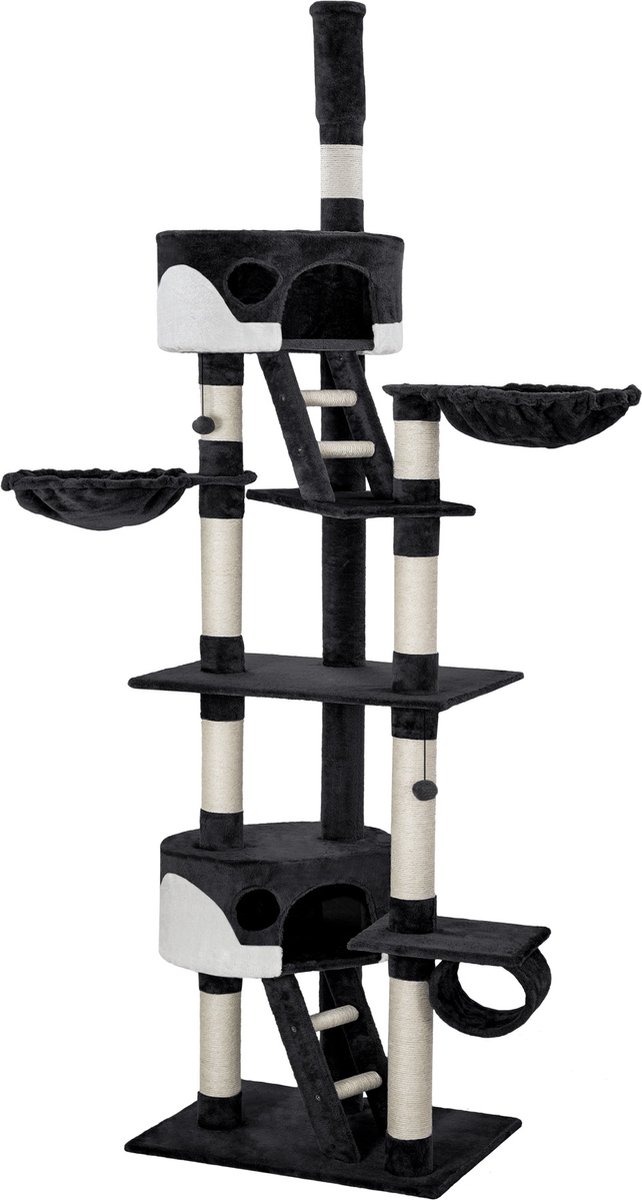 TecTake Hansi - Krabpaal - Zwart/wit - 260 cm