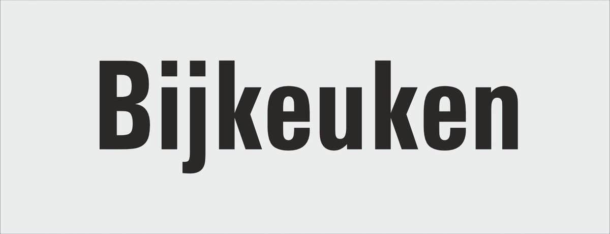 bijkeuken deurbordje - deur - tekstbordje - zelfklevend - geanodiseerd aluminium - 130 x 50 mm. - dikte 0,5 mm. - 5 jaar garantie!