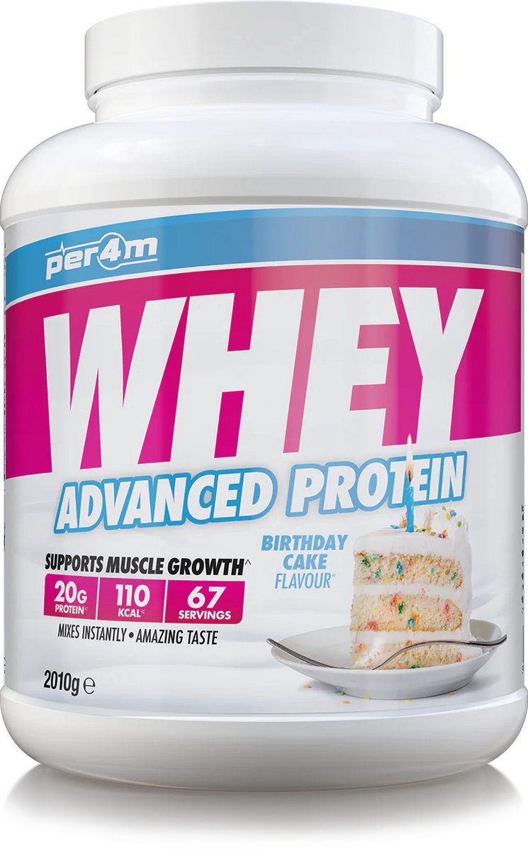 Goedkoopste Per4m - Advanced Whey Protein - Birthday Cake - Proteine poeder - Eiwit shake - Eiwitpoeder - 2.01kg - Whey Protein - Eiwitshakes - Whey Proteine - Protein - Proteine - Proteine Shake - Shake - Fitness - Krachttraining - Gym
