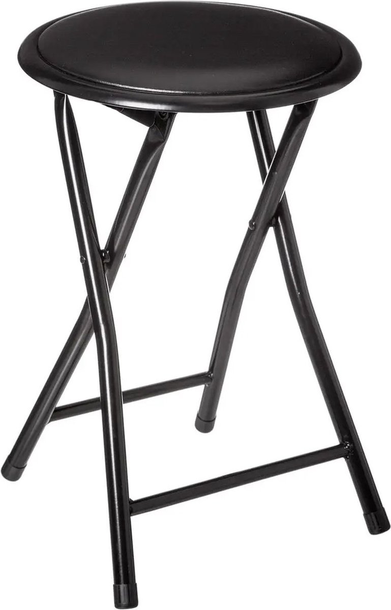 Lowander kruk rond Ø33x45cm - Pianokruk inklapbaar - Zwart