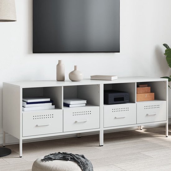 Meubles TV vidaXL 2 pièces 68 x 39 x 50,5 cm Acier Blanc
