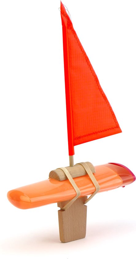 IKONIC - Flessenbootje - Floris Hovers - Neon-oranje zeil