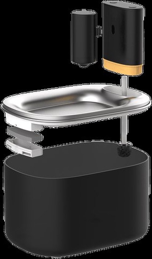 JUNSPOW Waterdispenser voor huisdieren, automatische waterdispenser voor honden en katten met roestvrijstalen kom, zwaartekrachtwaterer, grote capaciteit en drinkruimte, geluidsvrij voor huisdieren