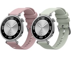 kwmobile 2x horlogebandjes geschikt voor Huawei Watch GT5 41mm / GT5 Pro 42mm / Watch GT4 41mm bandje - Smartwatch bandjes van TPU - Activity tracker horloge band in lavendel / pastelgroen