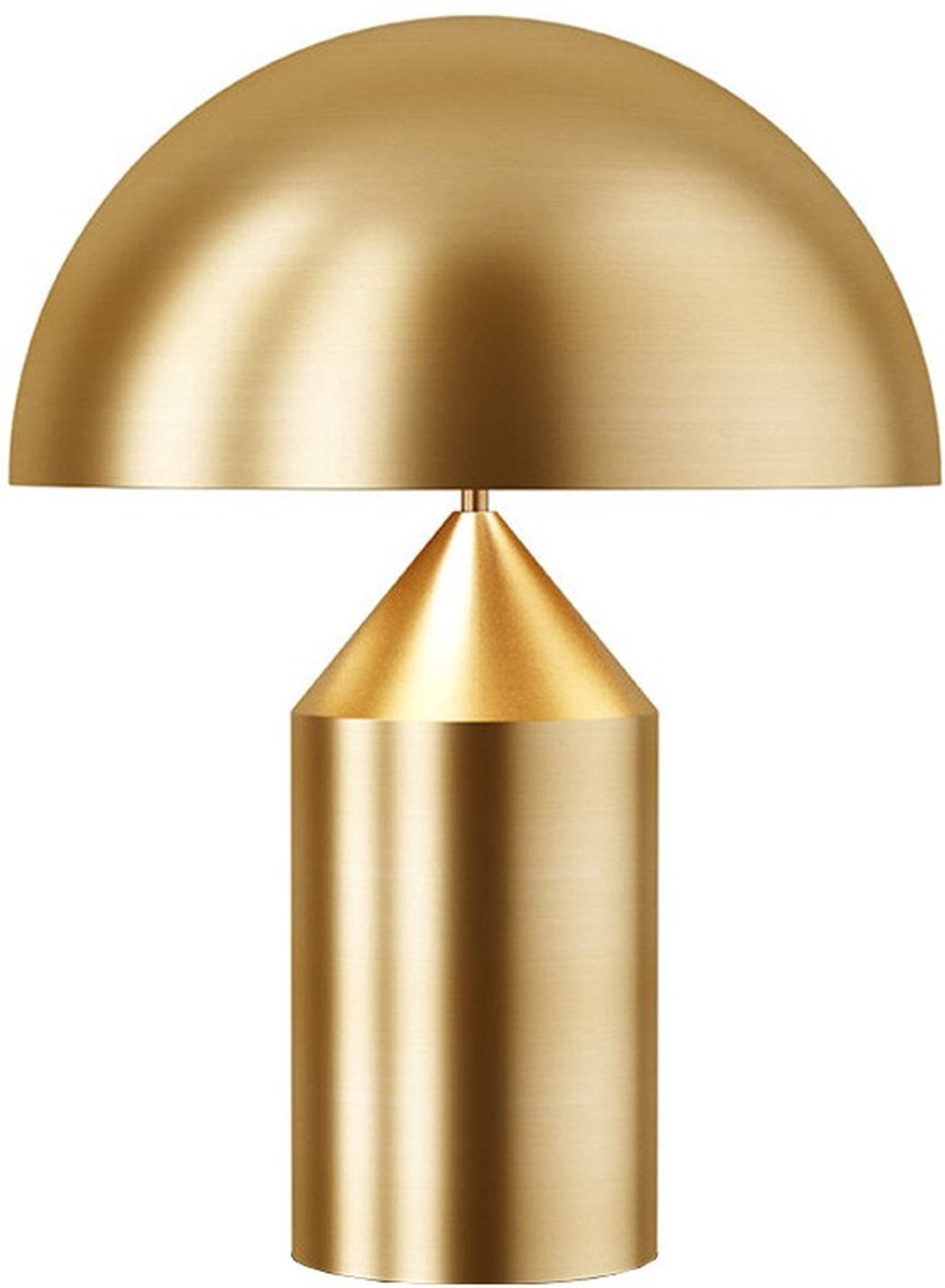 Tafellamp - goud - 35 cm - warm wit licht - bureaulamp - kantoorlamp - mushroom lamp - Atollo - slaapkamer - metalen tafellamp - paddenstoel
