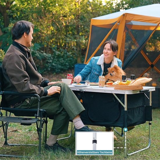 Table Pliante, Table De Camping Pliante en Aluminium Table Carrée