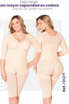 M&D origineel FAJAS COLOMBIANAS - COLOMBIAANSE SHAPEWEAR - Damesmode - Lingerie - Maatverkleining - Postpartum - Postoperatief/ Lange faja- Voorgevormde bh - ¾ mouw - Haakjes met twee niveaus - Gemiddelde compressie - BEIGE - Maat XS - R 1271 XS