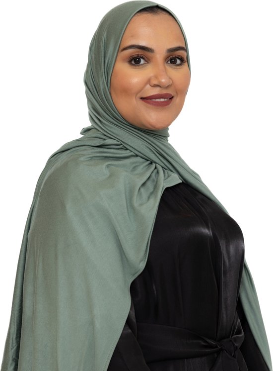 Foulard extensible en Katoen - Hijab - Écharpe - Turban - Foulard femme - Couvre-chef islamique - 60x170 cm - Couleur Vert Turquoise