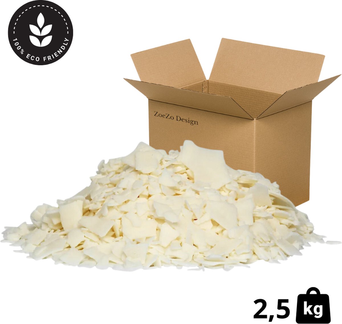 ZoeZo Design - Sojawas 100% Ecologisch - 2,5 KG - Container was - Vlokken - Soyawas - Wax melts - Soy wax - Natuurlijke soja was - Zelf kaarsen maken - Kaarsenwas
