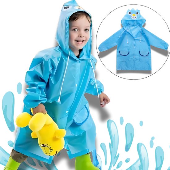 BoefieBoef Impermeable Poncho Ours Bleu Impermeable pour Enfants Manteau. bol