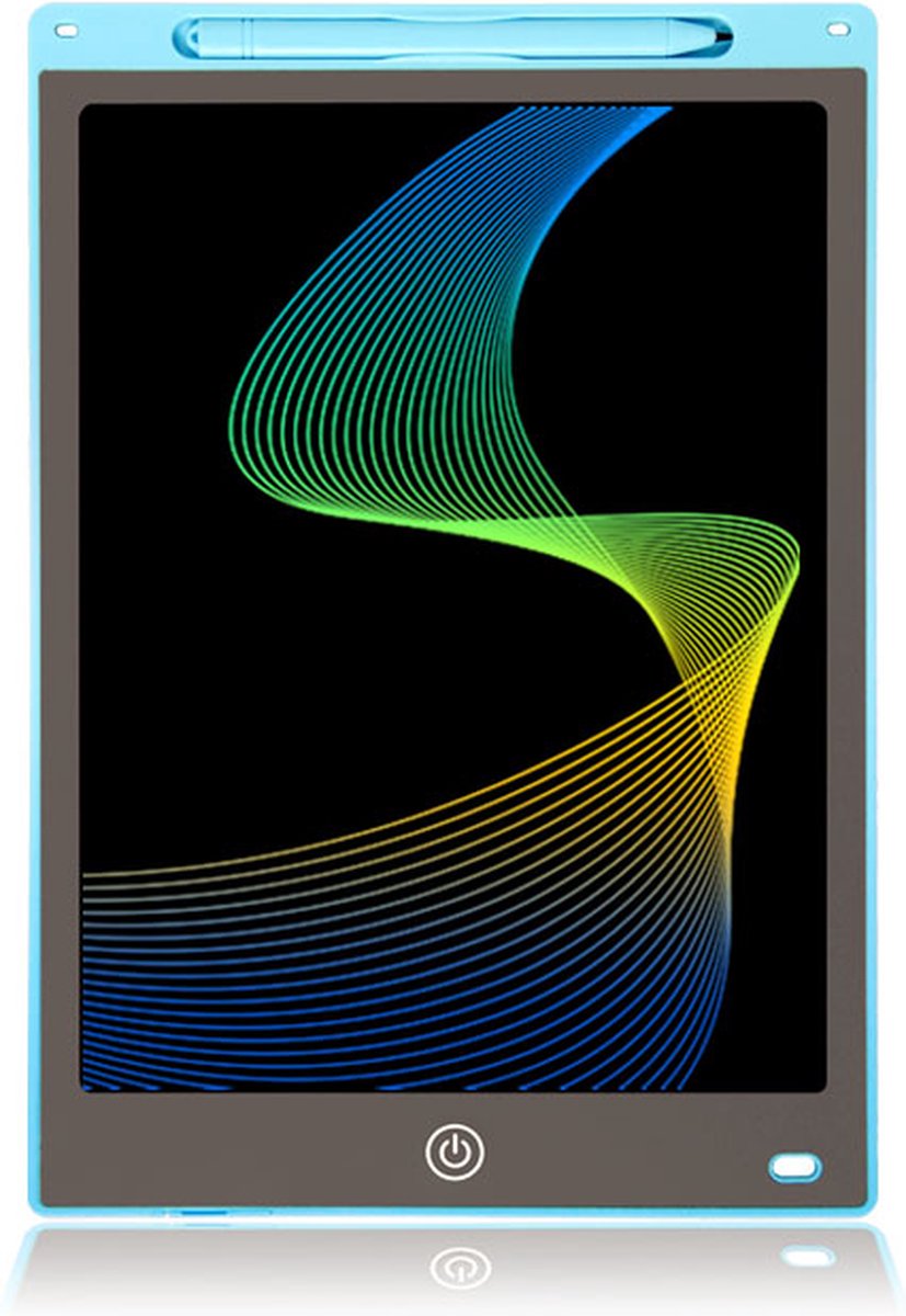 Niba Kinder Tekentablet blauw - 12 inch/30,5 centimeter - Multi color scherm - Eindeloos plezier - Inclusief Batterij, Stylus en Vergrendelbare Wisbescherming