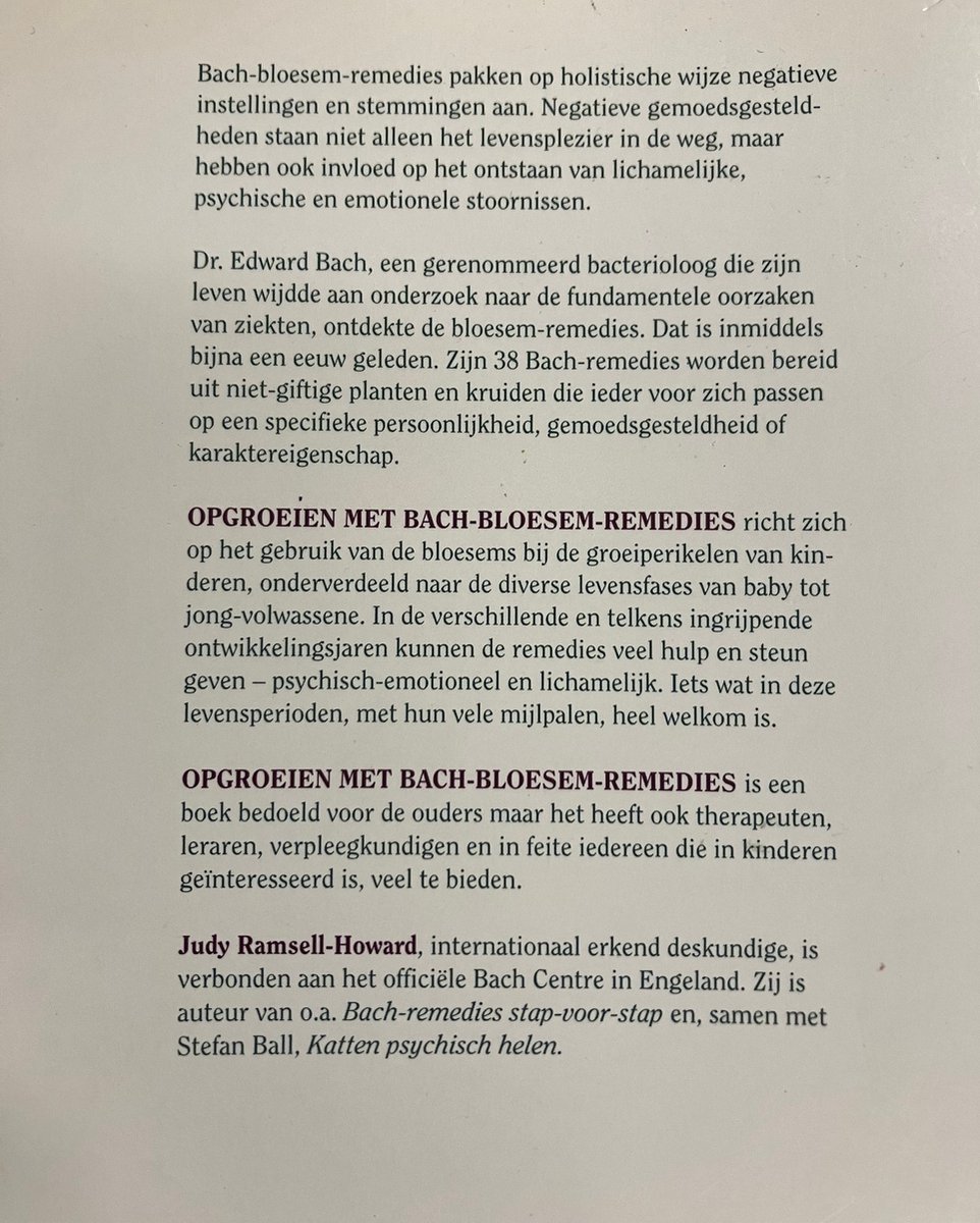 Opgroeien met Bach-Bloesem-Remedies - back cover