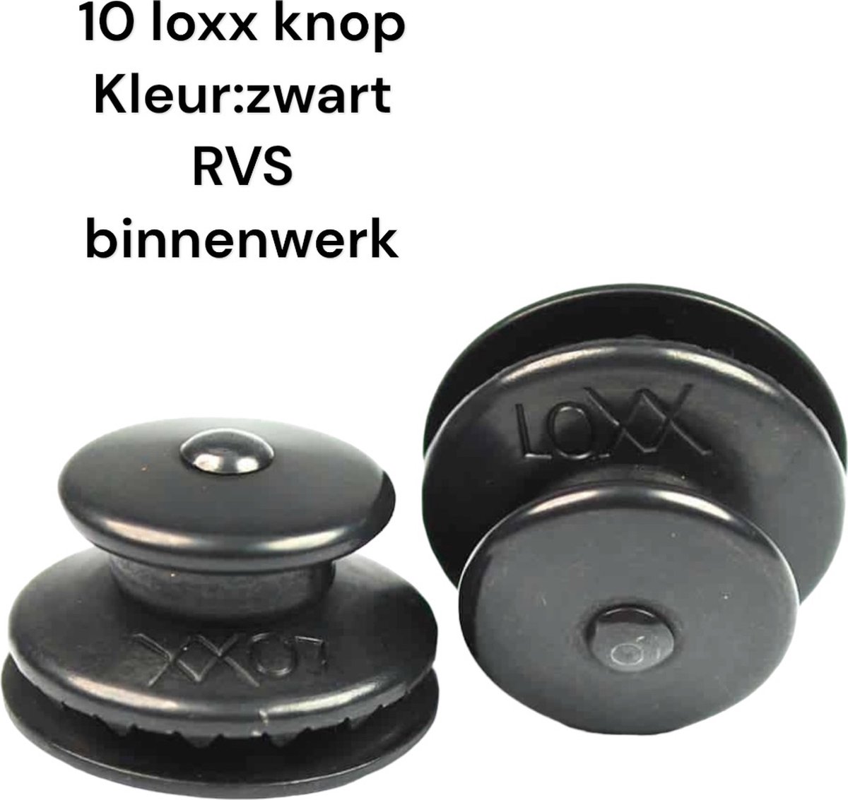 10 Stuks- Zwart-Loxx knop-Tenax.