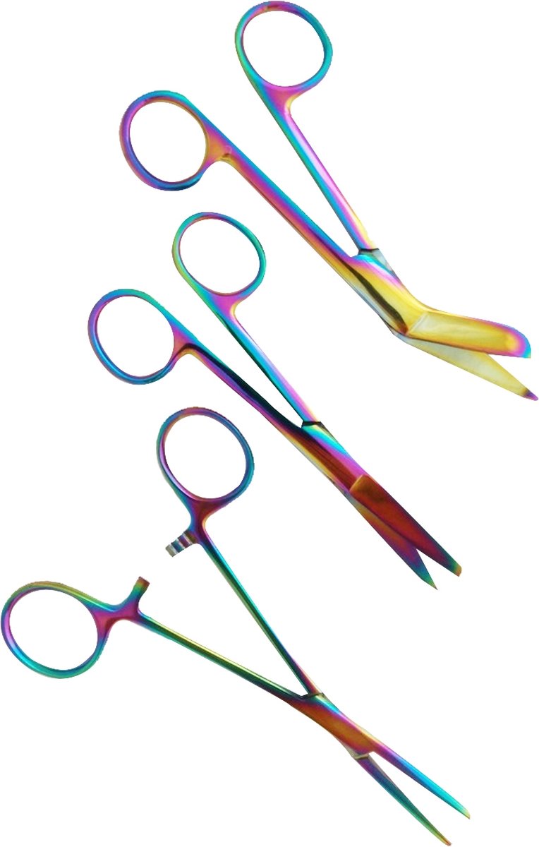 Goedkoopste Verpleegkundige Scharenset - Rainbow Metal | MDR Gecertificeerd - Zorg - Zuster - Cadeau - Verpleegkunde - Accessoires - Nurse Cadeau - Verpleegkundige Schaar - Verpleegkundige Artikelen