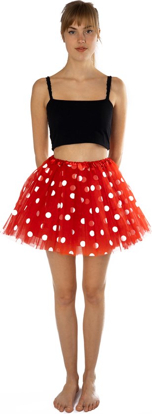 KIMU Tutu Polkadot Jupe en tulle rouge - Taille 68 74 80 86 92 98 - Rok jupon translucide Bébé tout-petit - Costume fille justaucorps Enfants