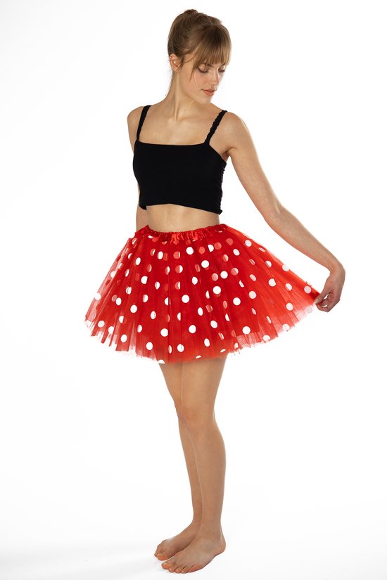 KIMU Tutu Polkadot Jupe en tulle rouge - Taille 68 74 80 86 92 98 - Rok jupon translucide Bébé tout-petit - Costume fille justaucorps Enfants