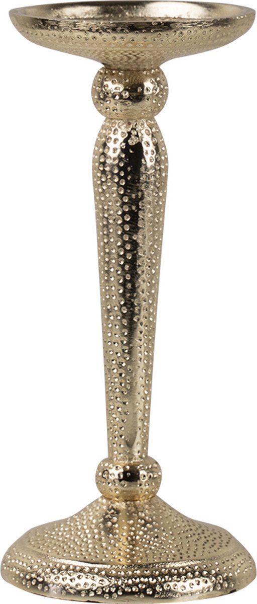 Mars & More kandelaar gehamerd champagne goud 22x10cm