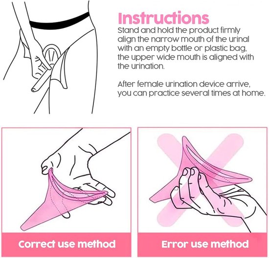 Urinella für Frauen: 6 Stück 750ml Schrumpfbares Urinal, Mini Urinal Frauen, Wiederverwendbares