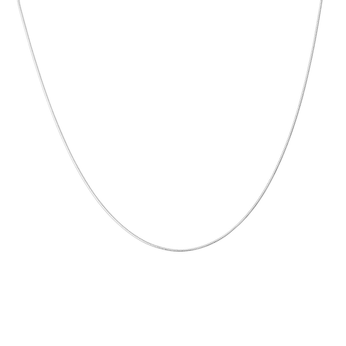Lucardi Dames Ketting schakel slang - Echt Zilver - Ketting - Cadeau - 38 cm - Zilverkleurig
