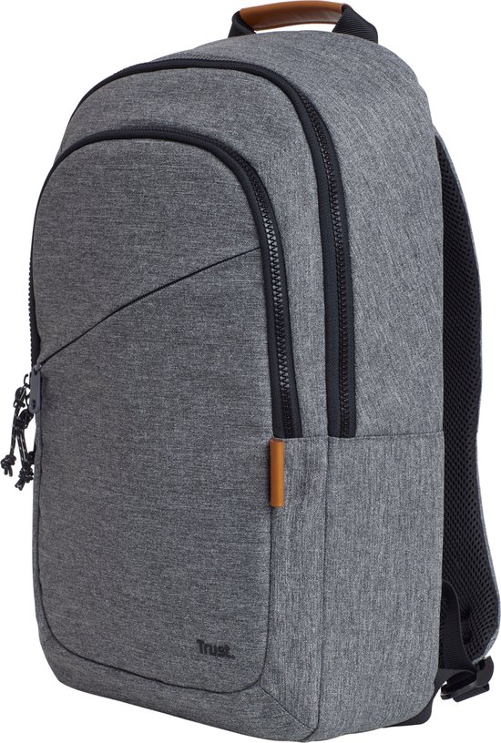 Trust Avana - Laptop Rugzak - 16 inch - Gerecycled materiaal - Grijs